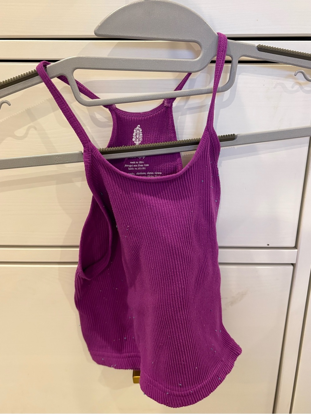 FP Movement by Free People Ribbed Magenta Tank Top with Slim Straps